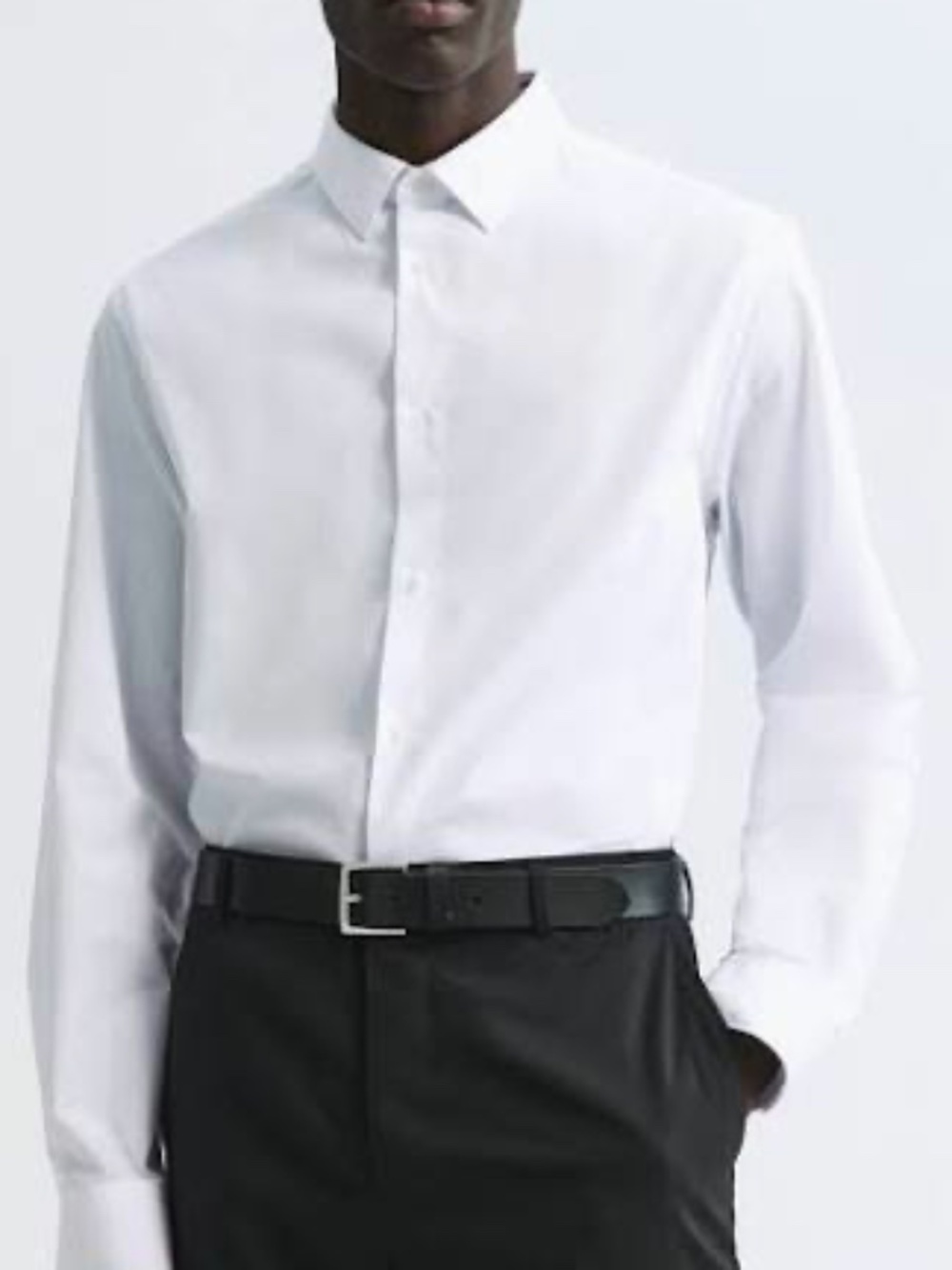 H and M, Slim Fit White Dress Shirt, L, Like New